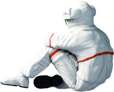 astronaut sitting facing away